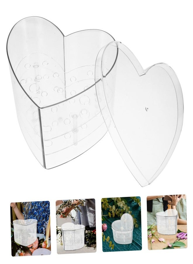 TOPPERFUN Clear Acrylic Heart-Shaped Flower Box for Floral Arrangements Small Transparent Decorative Case for Weddings Birthdays and Special Occasions - Image 2